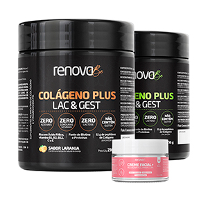 2 Potes Colágeno Lac & Gest + 1 Creme Resveratrol