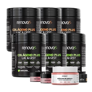 6 Lac & Gest + 2 Hid. Labial + 1 Máscara de Argila Rosa + 1 Balm de Dores