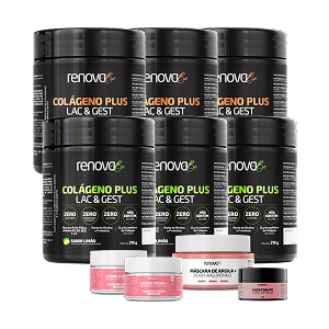 6 Potes Colágeno Lac & Gest + 3 Cremes Faciais + 1 Hid. Labial