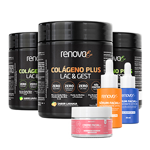 3 Potes Colágeno Lac & Gest + 1 Creme Resveratrol + 2 Séruns