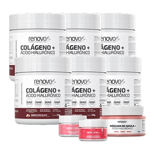 6 Potes Colágeno Verisol<sup>®</sup> + 3 Cremes Faciais