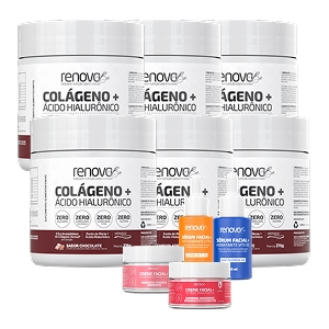 6 Potes Colágeno Verisol<sup>®</sup> + 2 Cremes Faciais + 2 Séruns Faciais