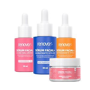 Kit 3 Séruns Faciais + 1 Creme Facial